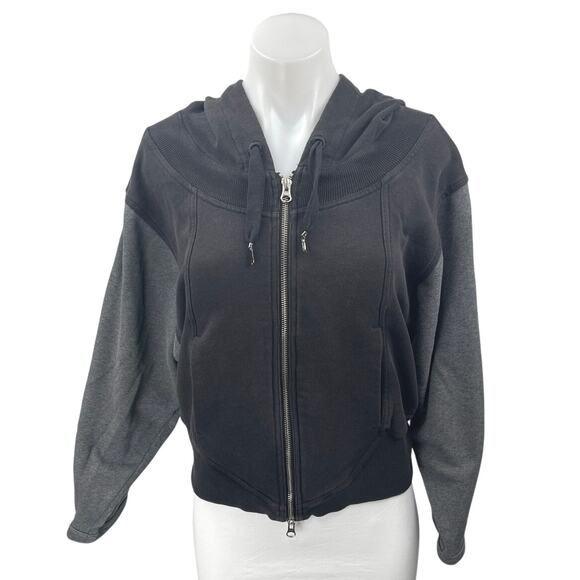 Adidas Stella McCartney Black Long Sleeve Zip Hoodie Hooded Sweatshirt Jacket S - Picture 1 of 5